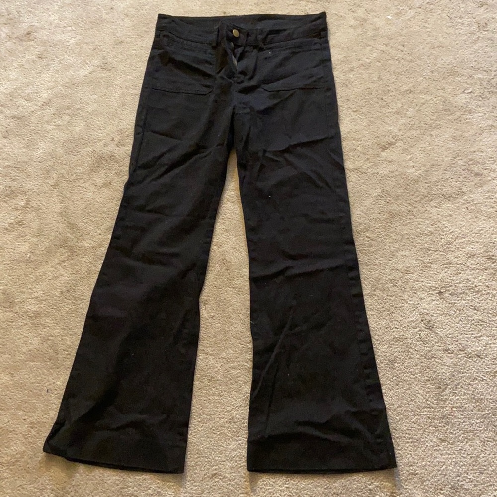 Boot cut black khaki material jeans